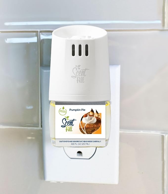Scent Fill Pumpkin Pie Plug in Air Freshener, 4 Scented Oil Refills - Image 2