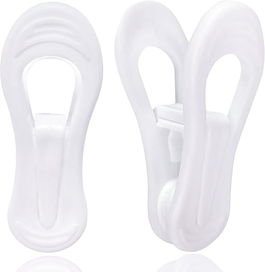 White Hanger Clips 60 Pack, Clothes Pins Finger Clip by TOFIIGREM
