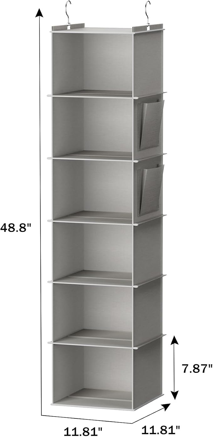 YOUDENOVA Hanging Closet Organizer and Storage, 6-Shelf Closet Hanging Shelves - Image 3