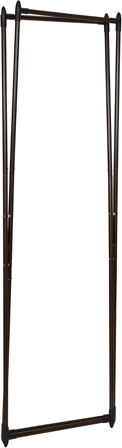 Household Essentials Valet Folding Clothes Rack, Strong Metal X-Frame, Chic D...