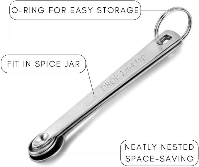 2 Pack Teaspoon Measuring Spoons, 1/4 tsp, 1/8 tsp, 1/16 tsp, 1/32 tsp - Image 6