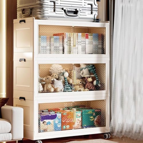 Stackable Storage Bins with Lid,147Gal Closet Organizers and Plastic Cabinets...