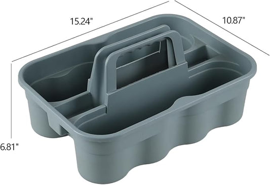 6 Pack Plastic 2 Compartments Cleaning Supplies Caddy, Commercial Carry Caddy - Image 2