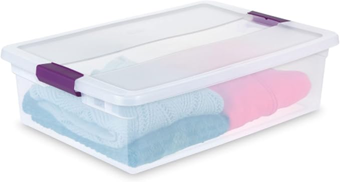 Sterilite 18-Pack 32 Quart ClearView Latch Box, Stackable Organizer Bins - Image 7