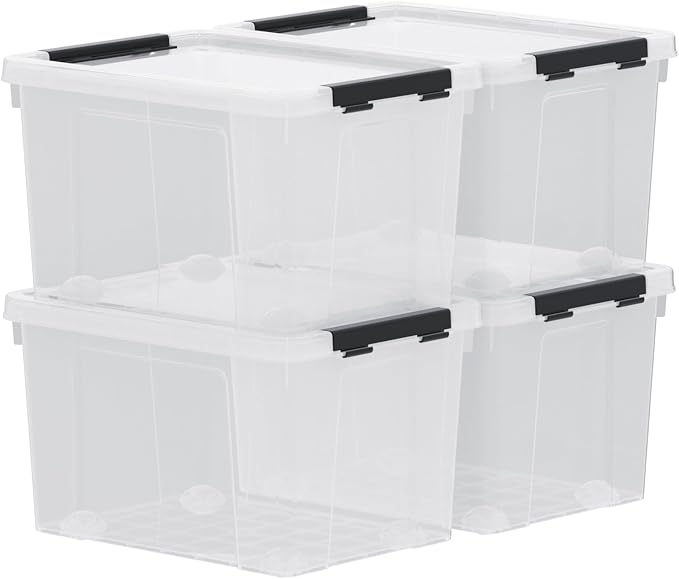 4-Pack 50 Quart Large Clear Storage Box, Plastic Storage Latch Bin - Image 7