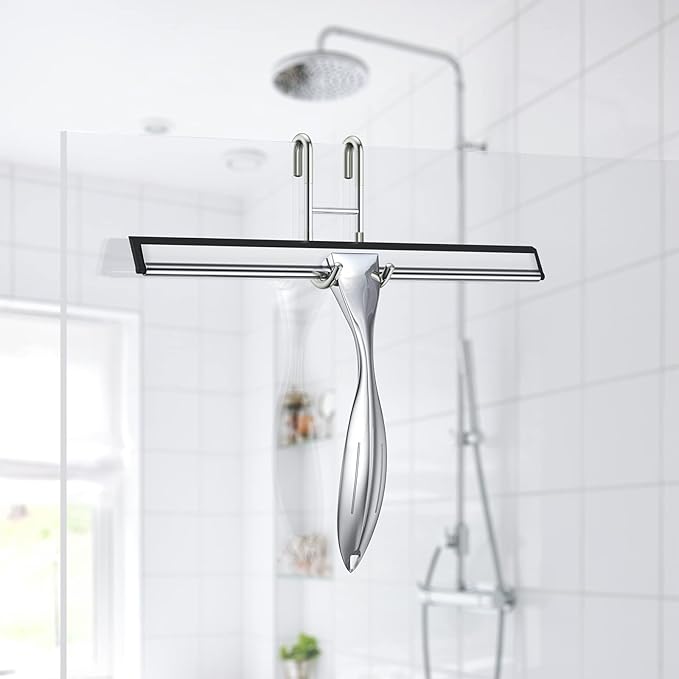 Shower Squeegee Set, 10-Inch Stainless Steel Squeegee - Image 4