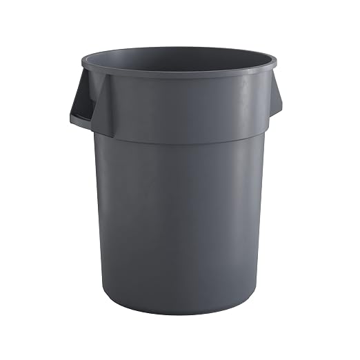 55 Gallon Gray Round Commercial Trash Can by Krollen+Industrial