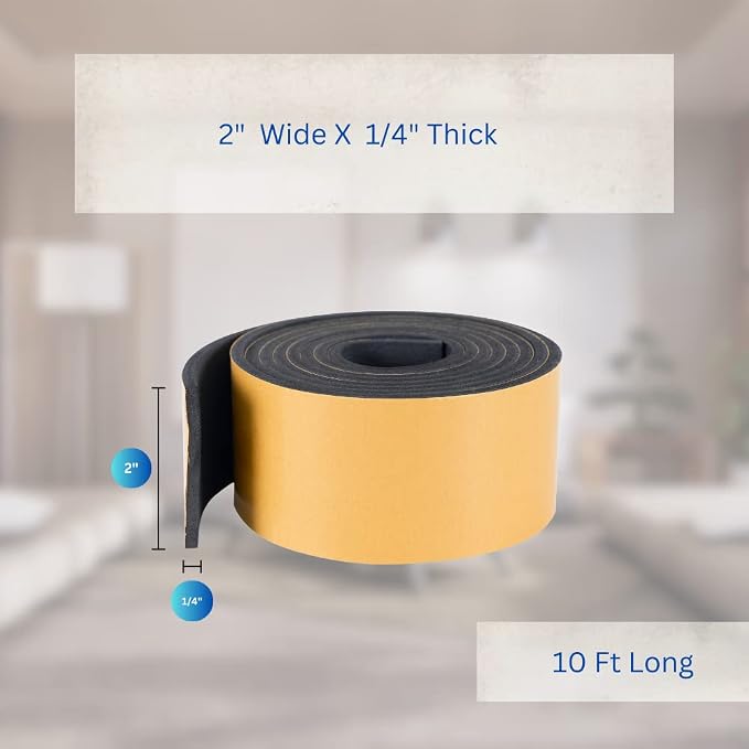 High Density Foam Weather Stripping Door Seal Strip Insulation Tape Roll - Image 2
