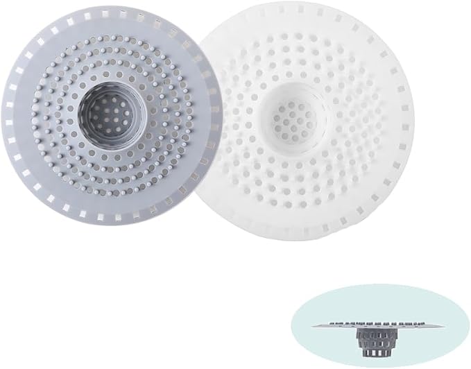 Drain Hair Catcher, Silicone Bathtub Drain Protector 2 Packs by YAKRIOES