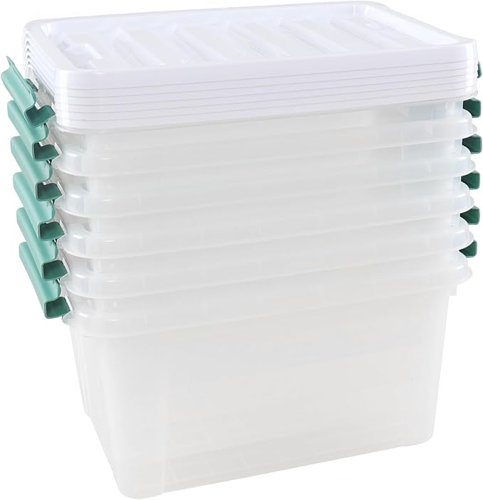 6-Pack Clear Storage Latch Bins, 20 L Plastic Storage Boxes - Image 8