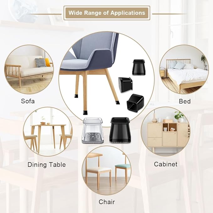 32 Pcs Square Chair Leg Protectors - Image 3