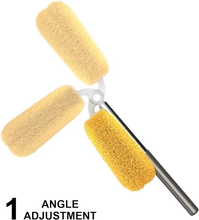 Long Handle Duster with 2 Replacement Heads, Washable Cleaning Duster Kit with - Image 2