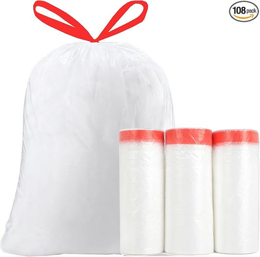 Trash Bags 17-18 Gallon Drawstring Garbage 26x33 inches Heavy Duty Plastic by goodfinely