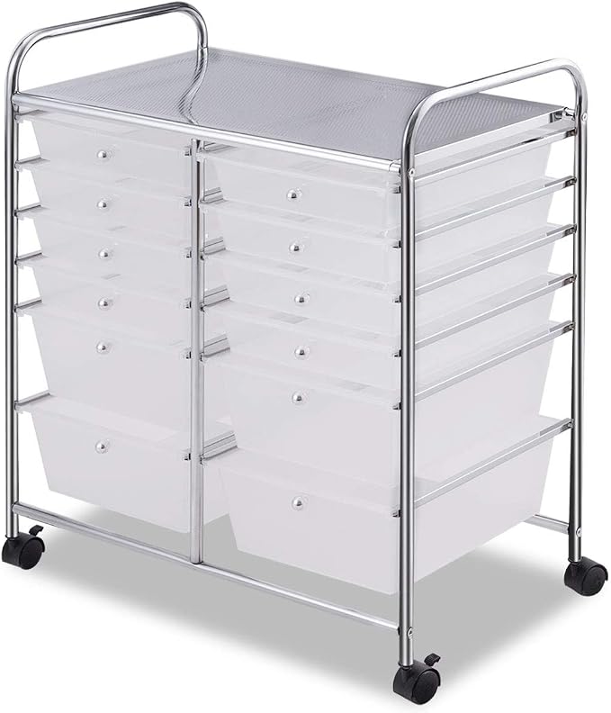 GOFLAME 12-Drawer Rolling Storage Cart, Mobile Utility Cart by GOFLAME