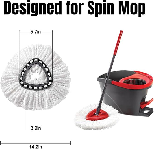 9Pcs Spin Mop Replacement Heads, Easy Cleaning Spin Mop Head, Deep Clean - Image 2