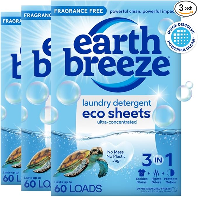 Earth Breeze Laundry Detergent Sheets Fragrance-Free by EarthBreeze