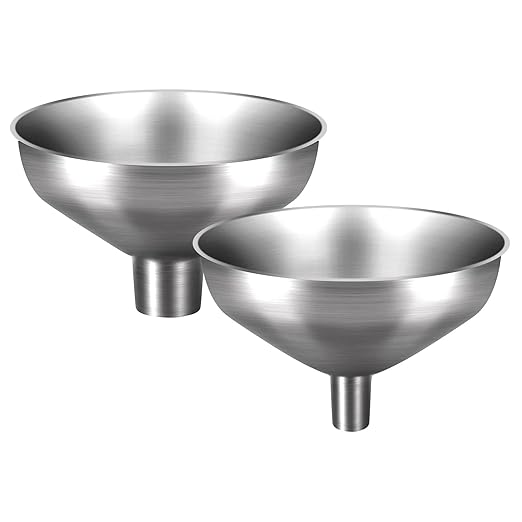 Stainless Steel Metal Funnel Set of 2, Kitchen Filling Funnel and, Practical by Unknown