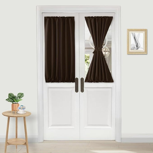 DWCN French Door Curtains – Rod Pocket Thermal Blackout Curtain by DWCN