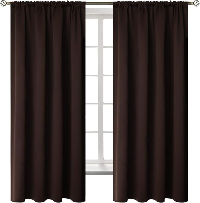 BGment Brown Blackout Curtains for Bedroom 63 Inch Length by BGment