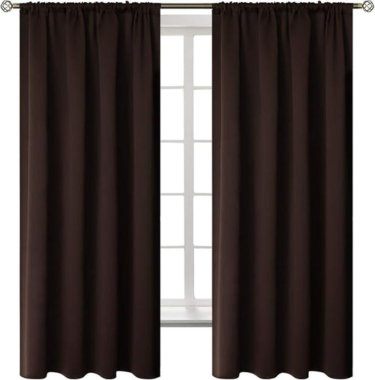 BGment Brown Blackout Curtains for Bedroom 63 Inch Length by BGment