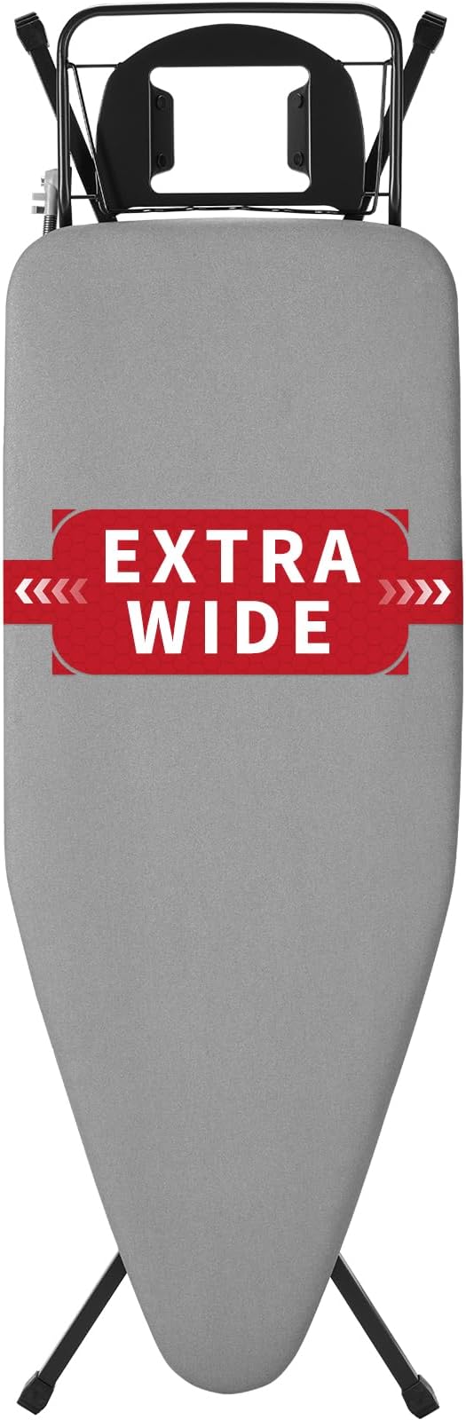 Extra Wide Full Size Ironing Board 57" L X18 W, Foldable Adjustable Iron Board by BKTD