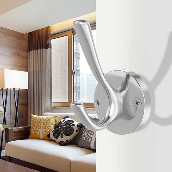 Brushed Nickel Wall Hooks Towel Hooks, 2 Pack Coat Robe Hook Heavy Duty - Image 6