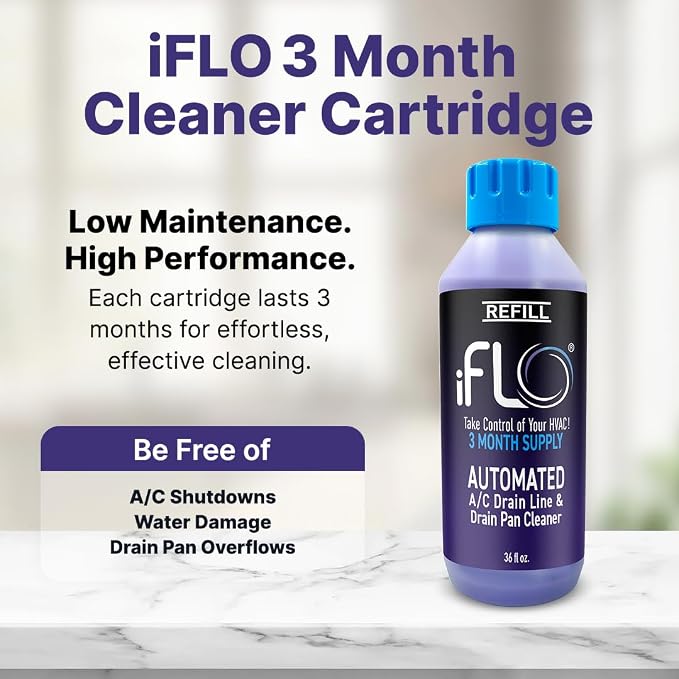 iFLO® Smart A/C Drain Line Cleaner and Drain Pan Cleaner Cartridge, Fast-Acting - Image 2