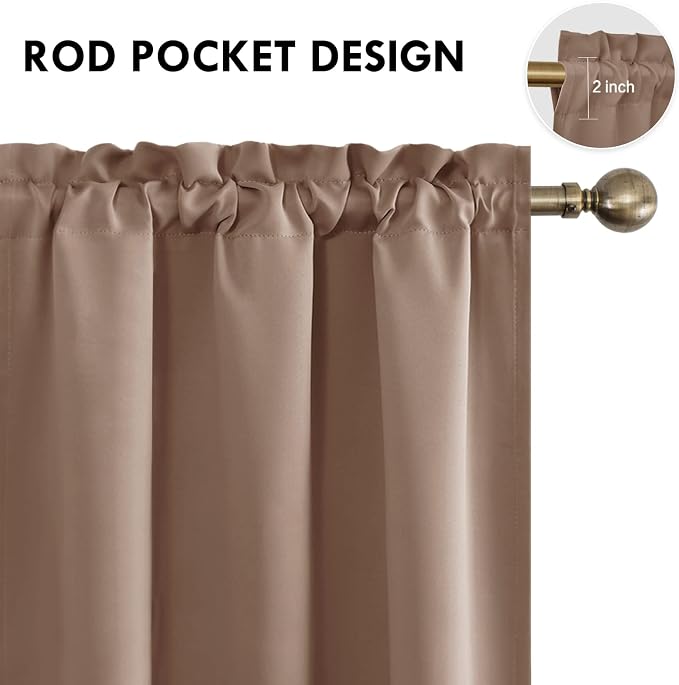 DWCN Blackout Curtains Room Darkening Thermal Insulated Bedroom Curtains Window - Image 4
