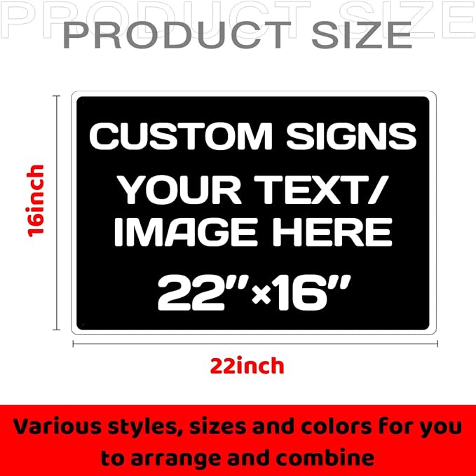 custom signs, Aluminum Weatherproof Metal Sign, Custom Personalized Text And - Image 2