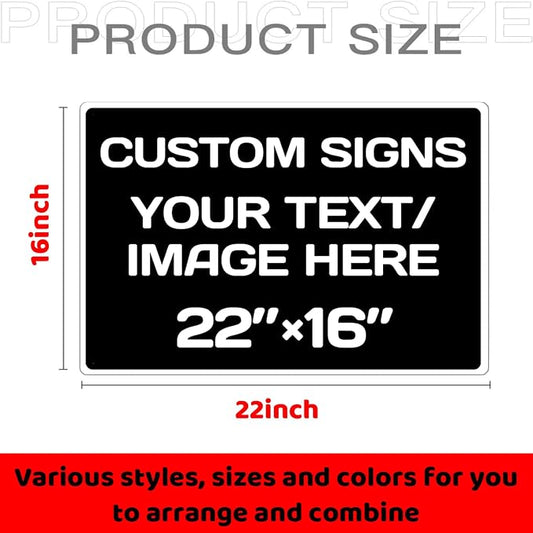 custom signs, Aluminum Weatherproof Metal Sign, Custom Personalized Text And - Image 2