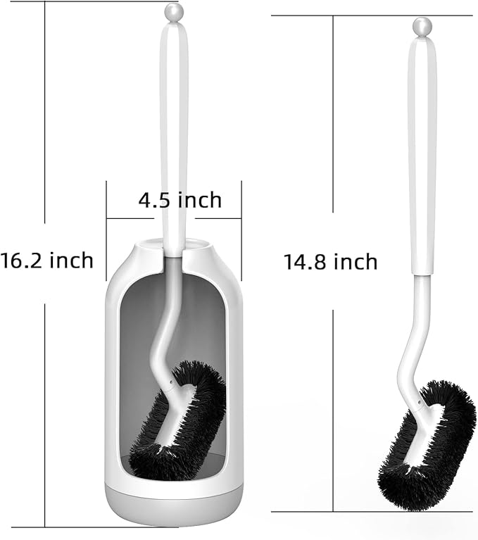 HAMITOR Toilet Bowl Brush Holder Set: 2 Pack Bathroom Deep Cleaning Toilet - Image 7