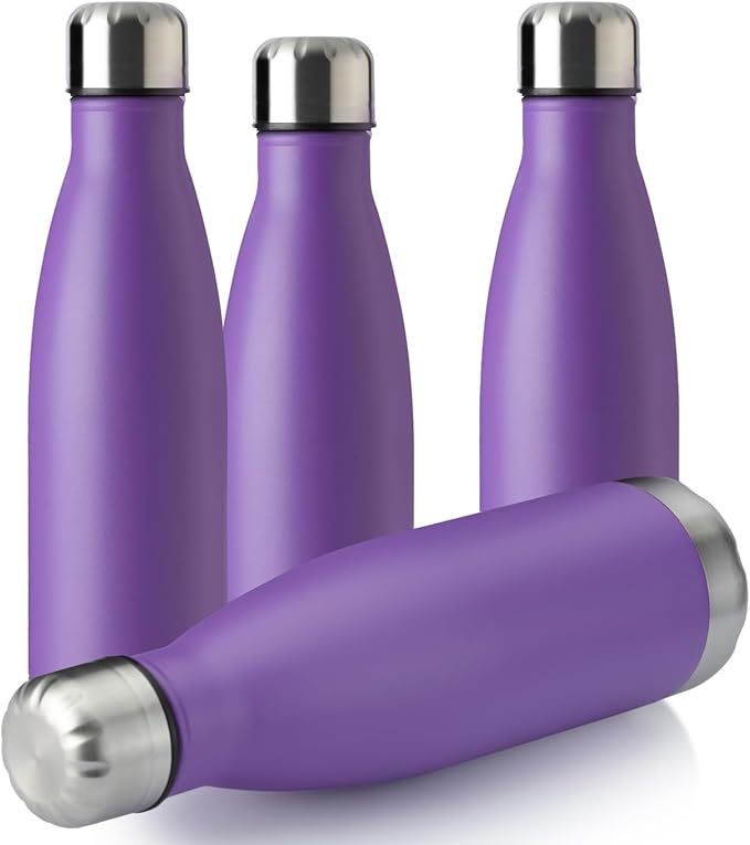 MEWAY 17oz Sport Water Bottle 4 Pack Vacuum Insulated Stainless Steel by MEWAY