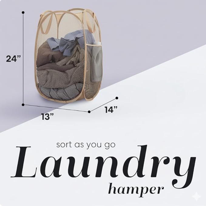 Handy Laundry Collapsible Mesh Pop Up Hamper - Image 2