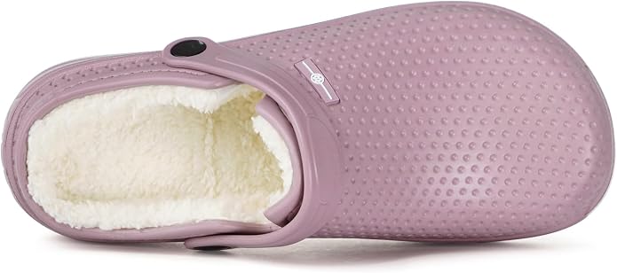 Womens Mens Fur Lined Clogs Waterproof Garden Shoes Winter Warm Fleece Lining - Image 4