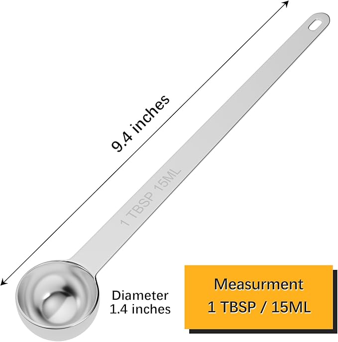 1PCS 1Tbsp Extra Long Handle Measuring Spoon, Single Stainless Steel Individual - Image 2