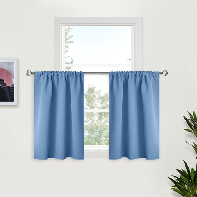 BGment Denim Blue Blackout Curtains 36 Inches Long by BGment