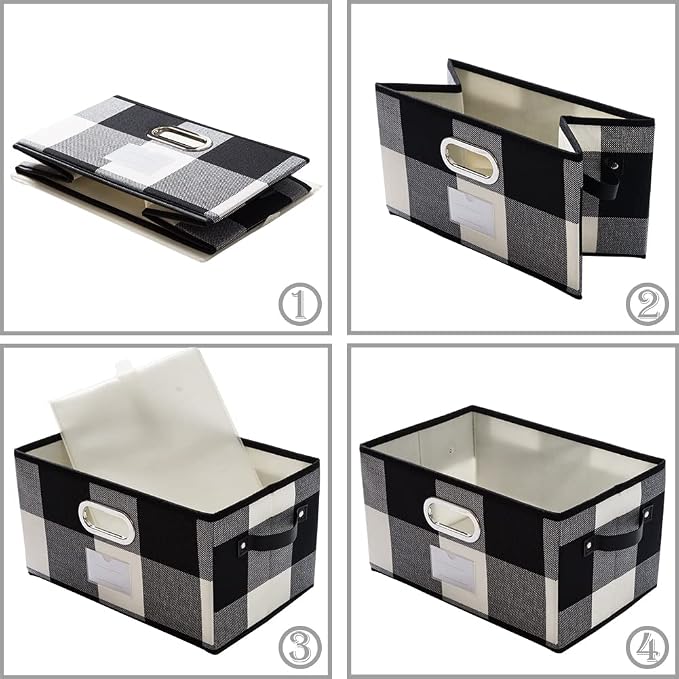 PRANDOM Fodable Storage Bins for Closet Decorative Fabric Storage Baskets Cubes - Image 4
