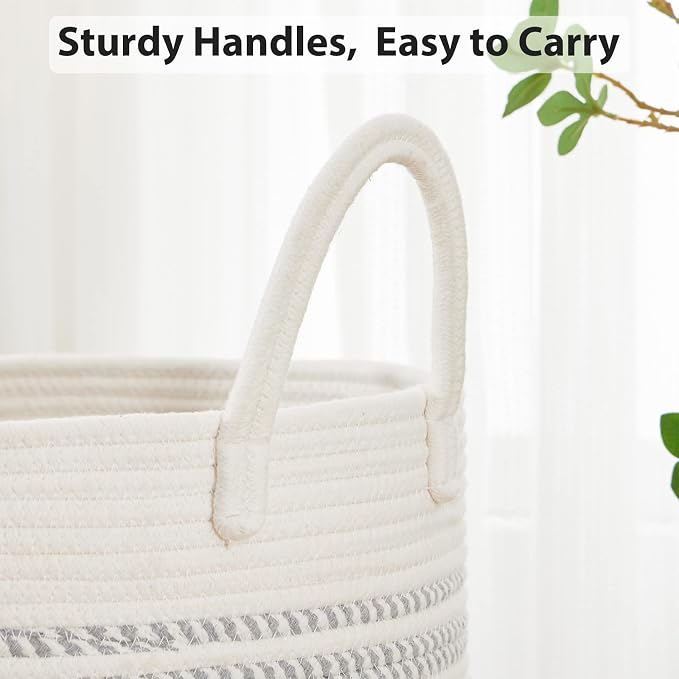 Fiona's magic 58L Woven Rope Laundry Hamper, Tall Boho Laundry Basket Storage - Image 5