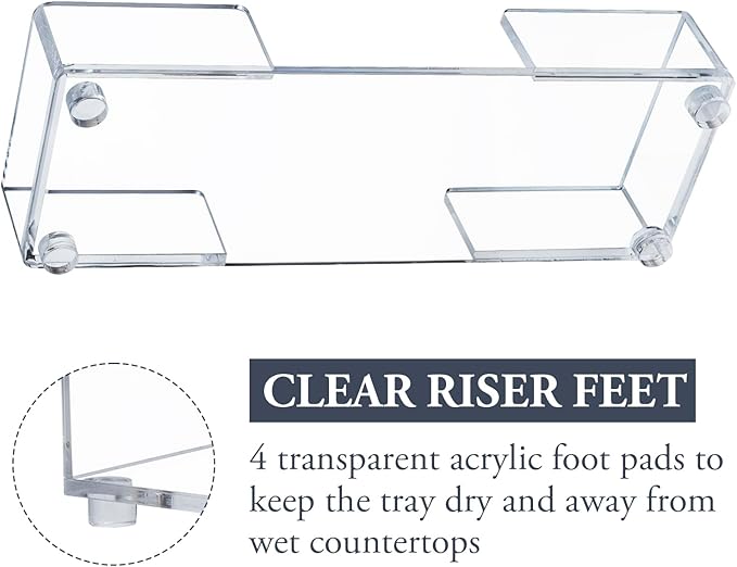 MyGift Modern Premium Clear Acrylic Bathroom Paper Towel Holder - Image 4