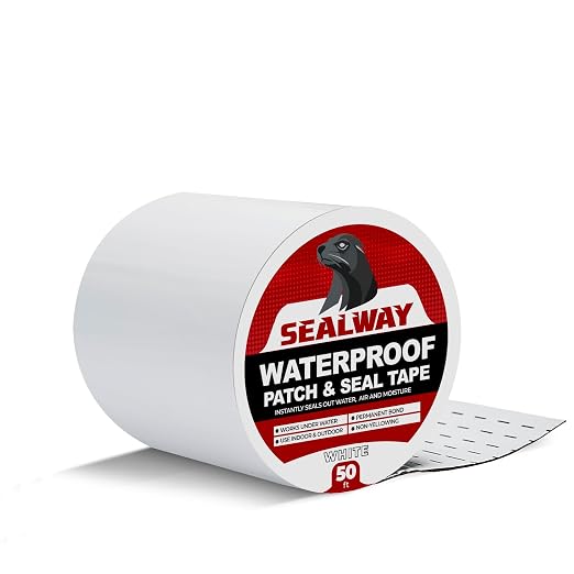 White RV Roof Sealant Tape, UV-Resistant, Weatherproof Patch by Unknown