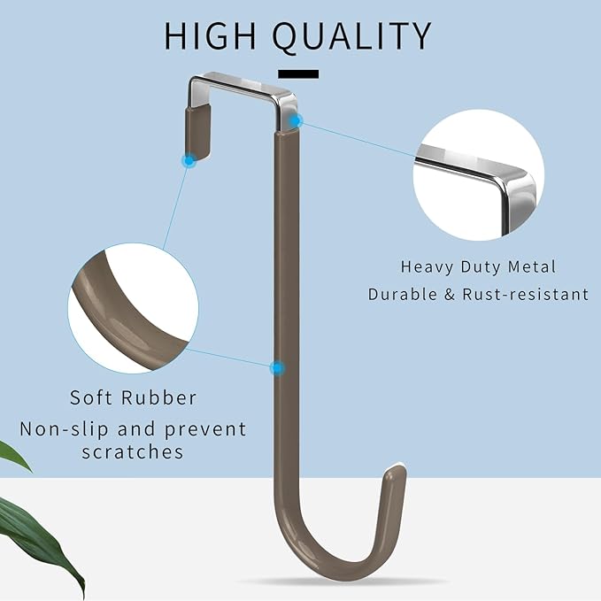 FYY Over The Door Hooks, 4 Pack Upgraded Long Door Hangers Hooks - Image 3