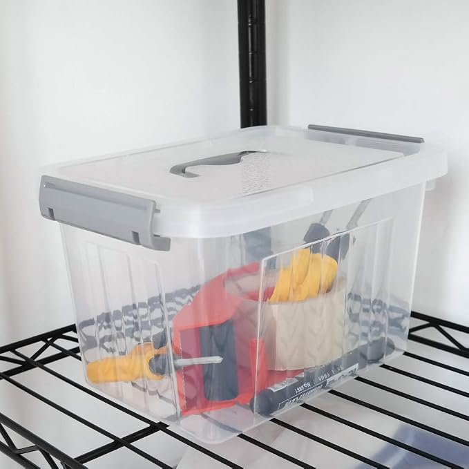 6-Pack Plastic Storage Box, 6 L Clear Storage Bins - Image 4