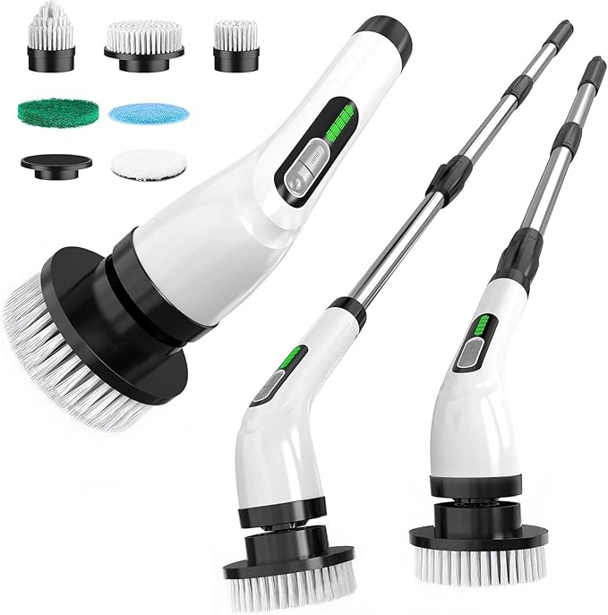 Electric Spin Scrubber for Cleaning Bathroom: Cordless Power Shower Scrubber by Highyes