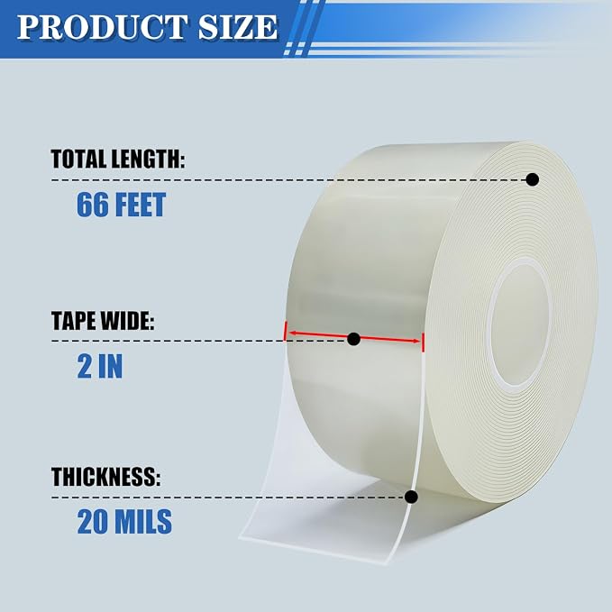 Window Weather Sealing Tape 2 in x 66 FT Weather Stripping Weatherproof Draft - Image 2
