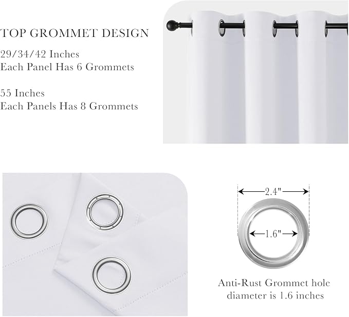 PONY DANCE Pure White Blackout Curtains - Image 4
