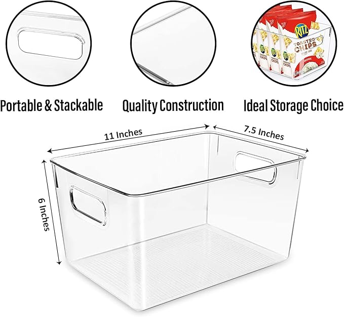 Clear Plastic Storage Bins, Laundry Room, Freezer Organizer Plastic Storage - Image 3