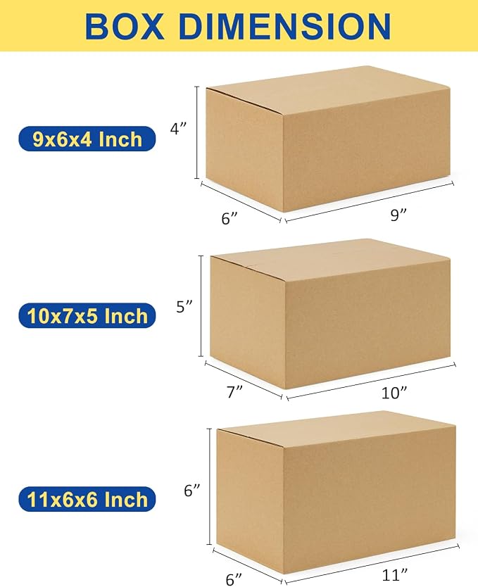 Assorted-Sizes-Shipping-Boxes-45-Pack: 9x6x4 & 10x7x5 & 11x6x6 - Image 2