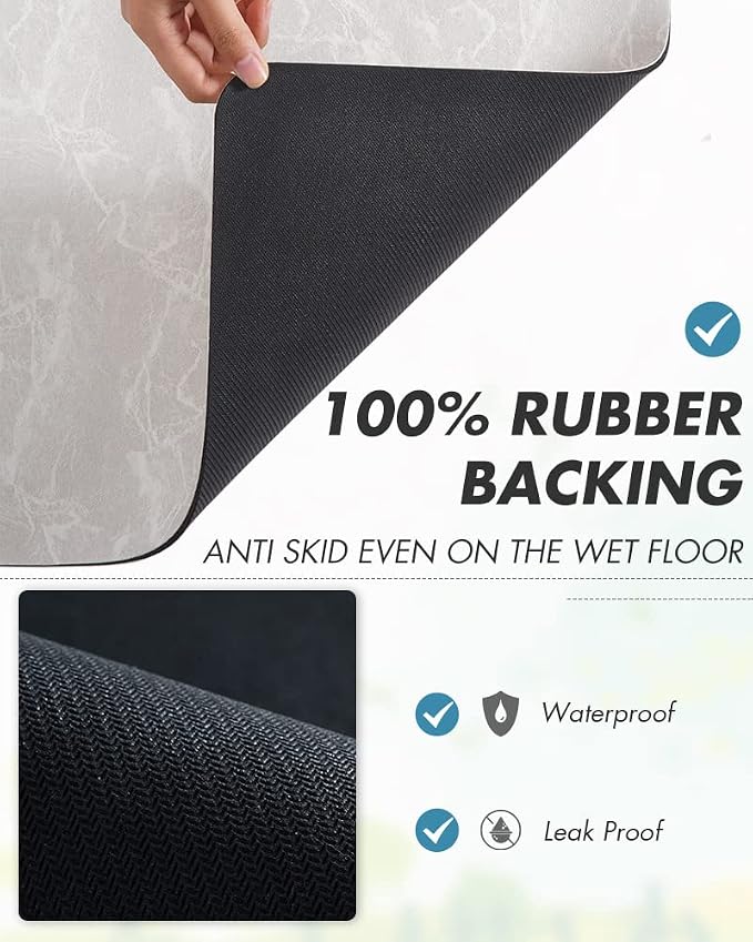 AMOAMI Coffee Mat Hide Stain Rubber Backed Absorbent Dish Drying Mat - Image 5