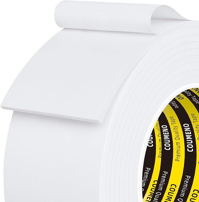 EVA Single-Sided Adhesive White Foam Tape, Single-Sided Sealing Strip Foam Pad by COUMENOAdhesivetape