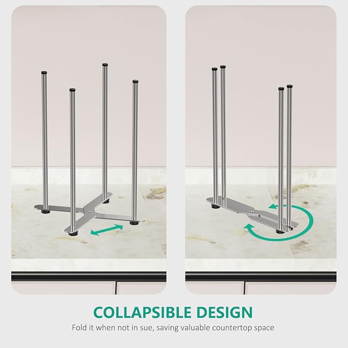 Plastic Bag & Bottle Drying Rack, Collapsible Countertop Stand - Image 3